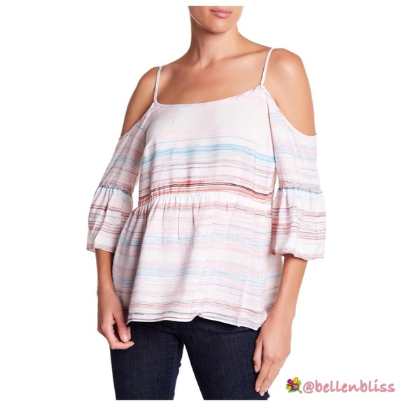 Cold Shoulder Blouse Ruffle Sleeve, Sz XL - Picture 8 of 8